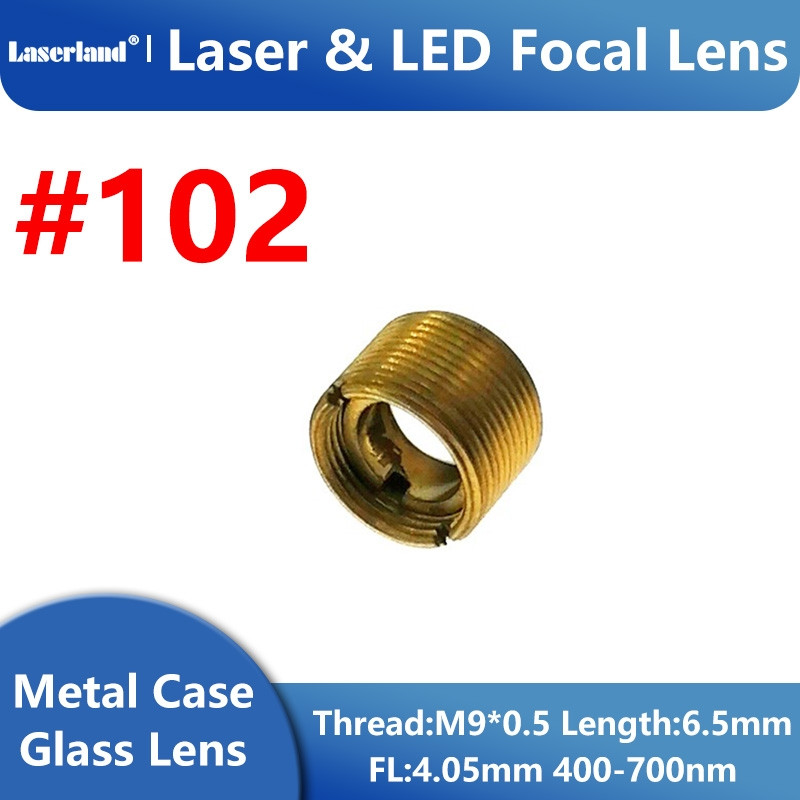 LED Laser Focusing Lens Glass Lens Focal Length 4.05mm with Housing M9 6.5mm Long #102