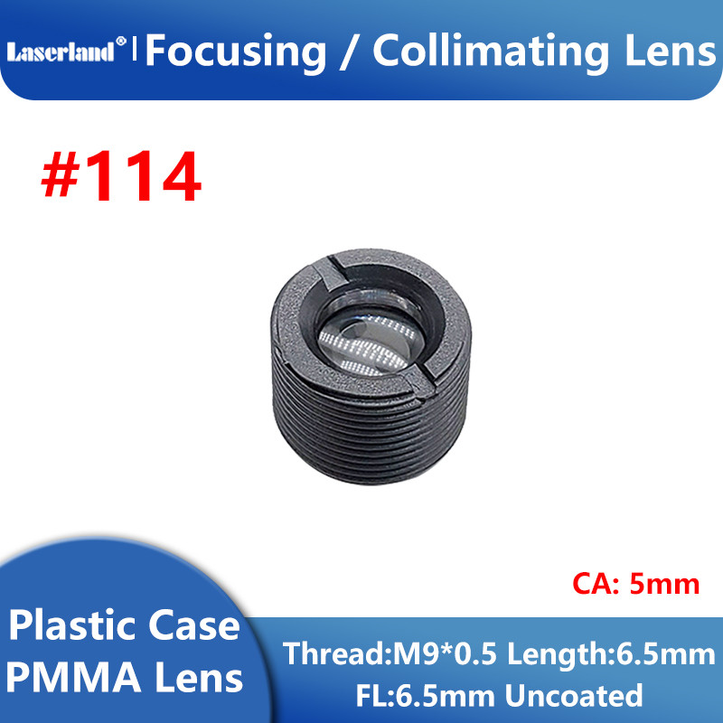 #114 M9/0.5 6.5mm FL6.5mm Focal Collimating Lens Uncoated