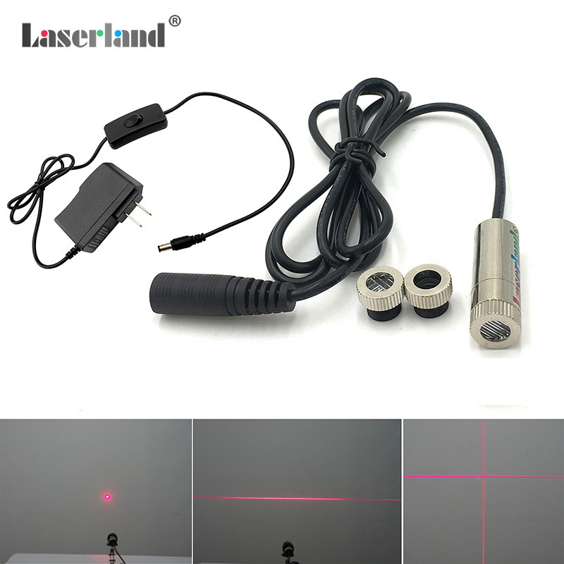 12*35mm 30mW 3in1 650nm Red DOT/LINE/CROSS Focusable Laser Module w/ Adapter