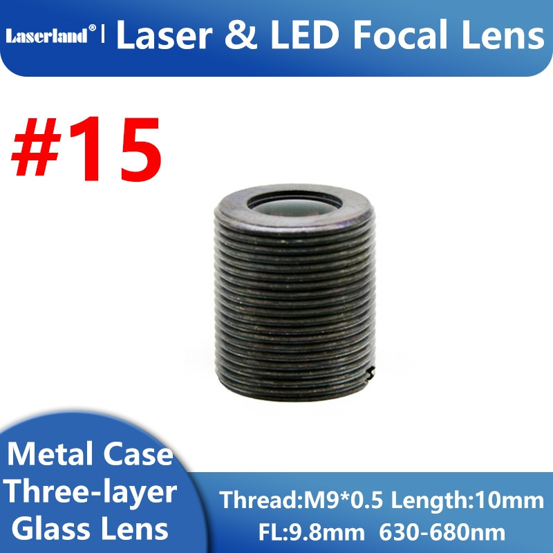 M9/P0.5 F=9.8 Glass Focal Collimator Collimating Lens 635nm 650nm 658nm 660nm 670nm Red Laser Diode #15