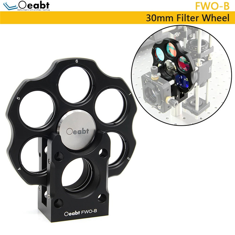 FWO-B 30mm Filter Wheel Coaxial System Optical Adjustment Frame Filter Frame Mount 6-hole Rotary Seat Coaxial Experiment