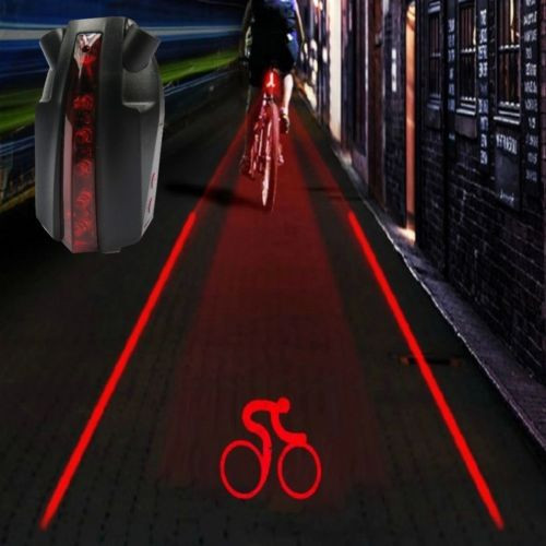 Bike Bicycle Intelligent Laser 5 LED Rear Light Cycling Tail Light A-Type