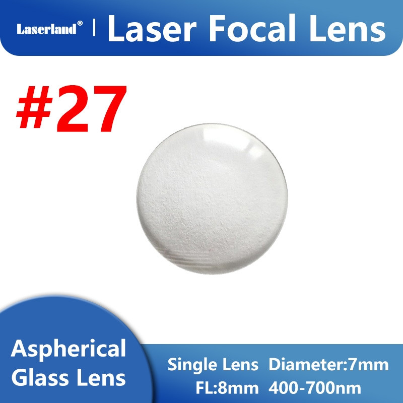G7 Aspheric Glass Focal Lens D=7mm FL=8mm for RGB laser 400nm-700nm #27