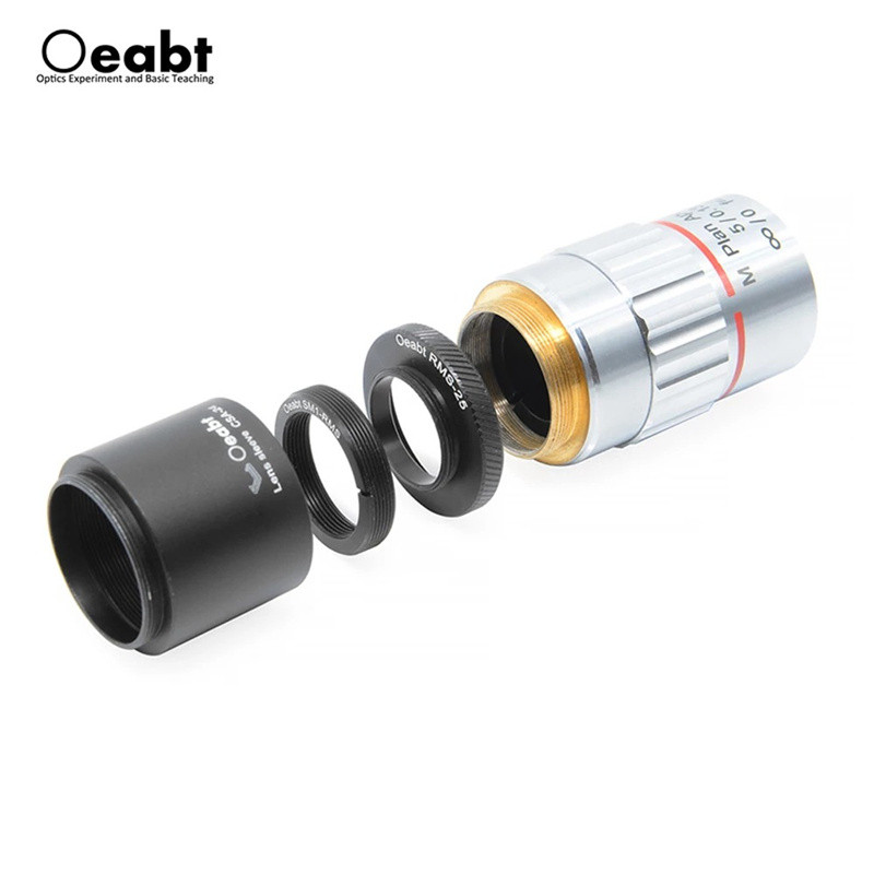 RMS Adapter Optical Element Adapter Ring Connector C-Mount Microscope M25*0.75 Snap Ring Rotary Objective