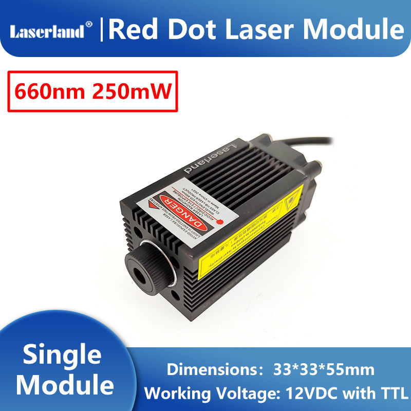 33*55mm 650nm 660nm 200mW-250mW Red Dot Laser Module with Fan 12VDC Stage Lighting