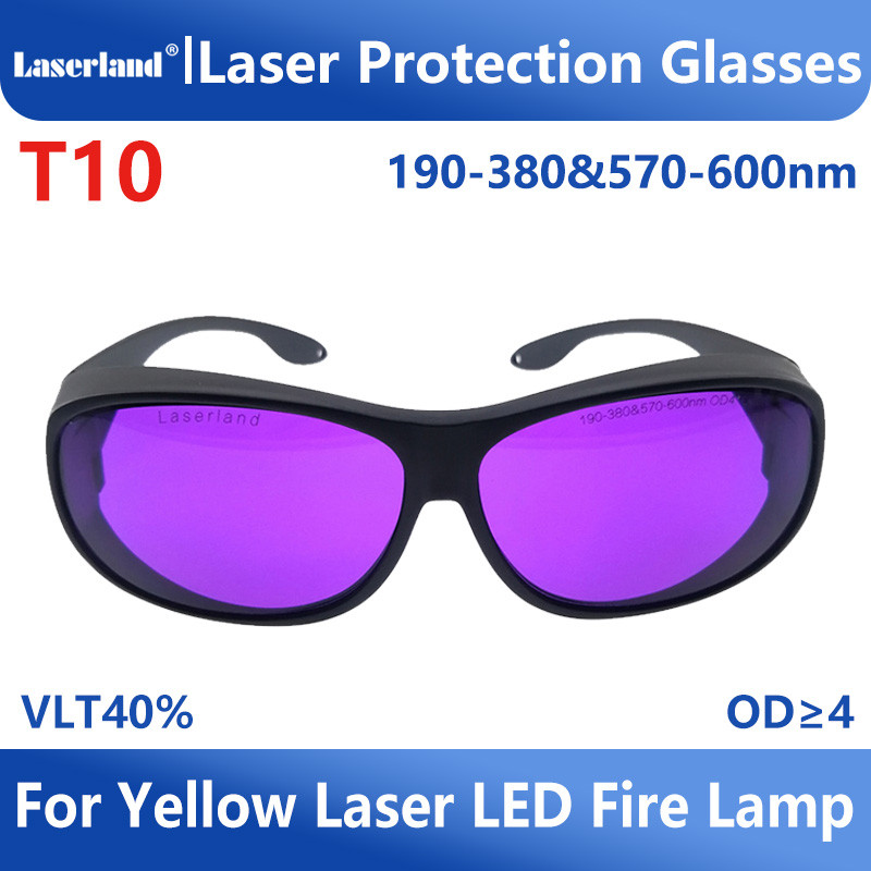 190nm-380nm 570nm-600nm UV Yellow Laser Lighting Safety Protective Glasses OD4+ T10