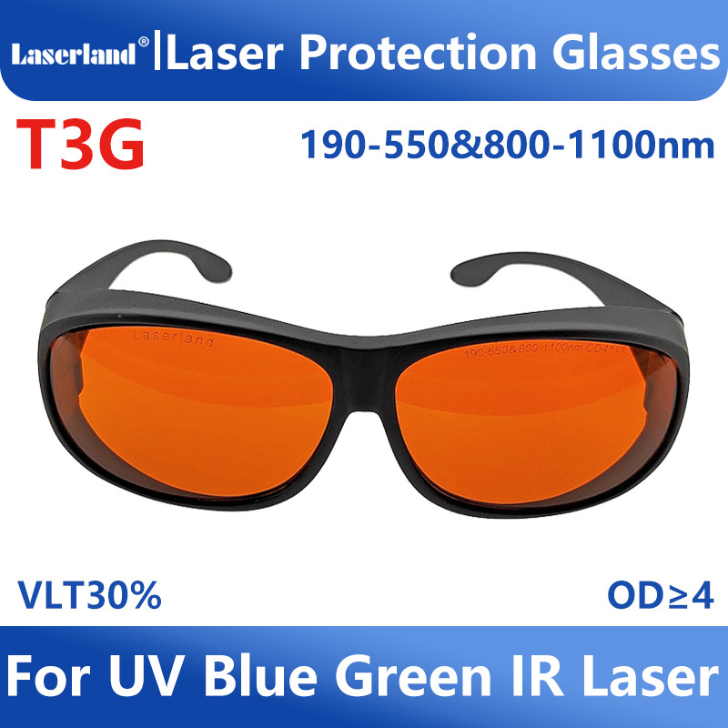 T3G 190-540nm&800-1100nm OD5+ Blue Green+IR Laser Protective Goggles Safety Glasses CE