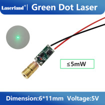 5V 5mW 0611 Small Volume 515nm Green Dot Laser Generator Module Laserland
