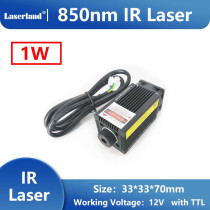 33*70 2p+2p 850nm 1W IR Laser Module Glass Lens  Black Housing