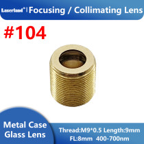 FL8 M9 P0.5 Focal Collimation Coated Glass Lens with Case for 400nm-700nm Visible Light Length 9mm 