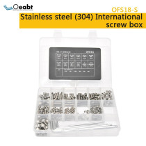 OFS18-S 304 Stainless Steel M6 M4 Hex Socket Set Screw Hex Hole Flat Head Screw Fixing Bolt Spring Split Lock Washer