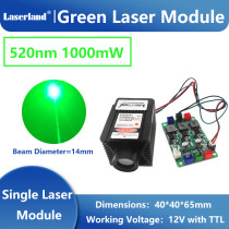 1W Fat Beam Green Laser Diode Diode Laser Module Stage Lighting Effect with Fan