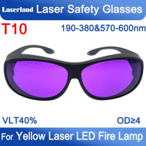 190nm-380nm 570nm-600nm UV Yellow Laser Lighting Safety Protective Glasses OD4+ T10