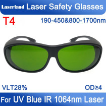 T4 190-450nm&800-1700nm OD4+ Blue+IR Laser Protective Goggles Safety Glasses CE