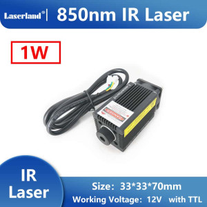 33*70 2p+2p 850nm 1W IR Laser Module Glass Lens  Black Housing