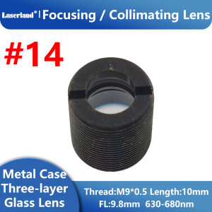 M9/P0.5 F=9.8 Glass Focal Collimator Collimating Lens 635nm 650nm 658nm 660nm 670nm Red Laser Diode #14