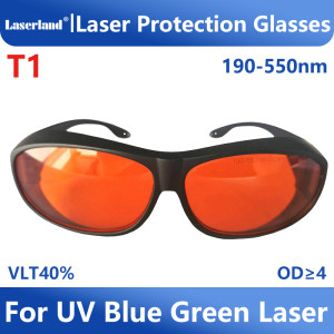 T1 OD4+ 190nm-540nm Laser safety glasses protective goggles